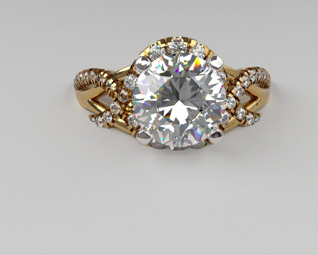 Sakcon Jewelers Ring 14k Yellow Gold Seria Diamond/Moissanite Engagement Ring