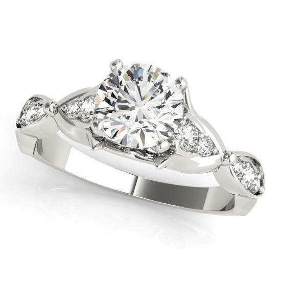 Sakcon Jewelers Ring Sterling Silver/CZ Dakota Diamond and Moissanite Engagement Ring