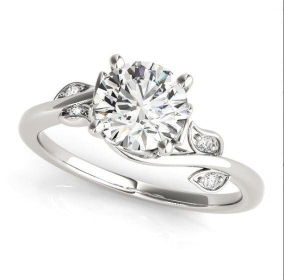 Sakcon Jewelers Ring Sterling Silver Demi Diamond Engagement Ring Moissanite Engagement Ring