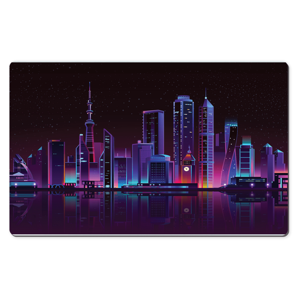 Sakcon Jewelers 10x16 inch Purple City Scape | Purple Desk Mat | Work At Home