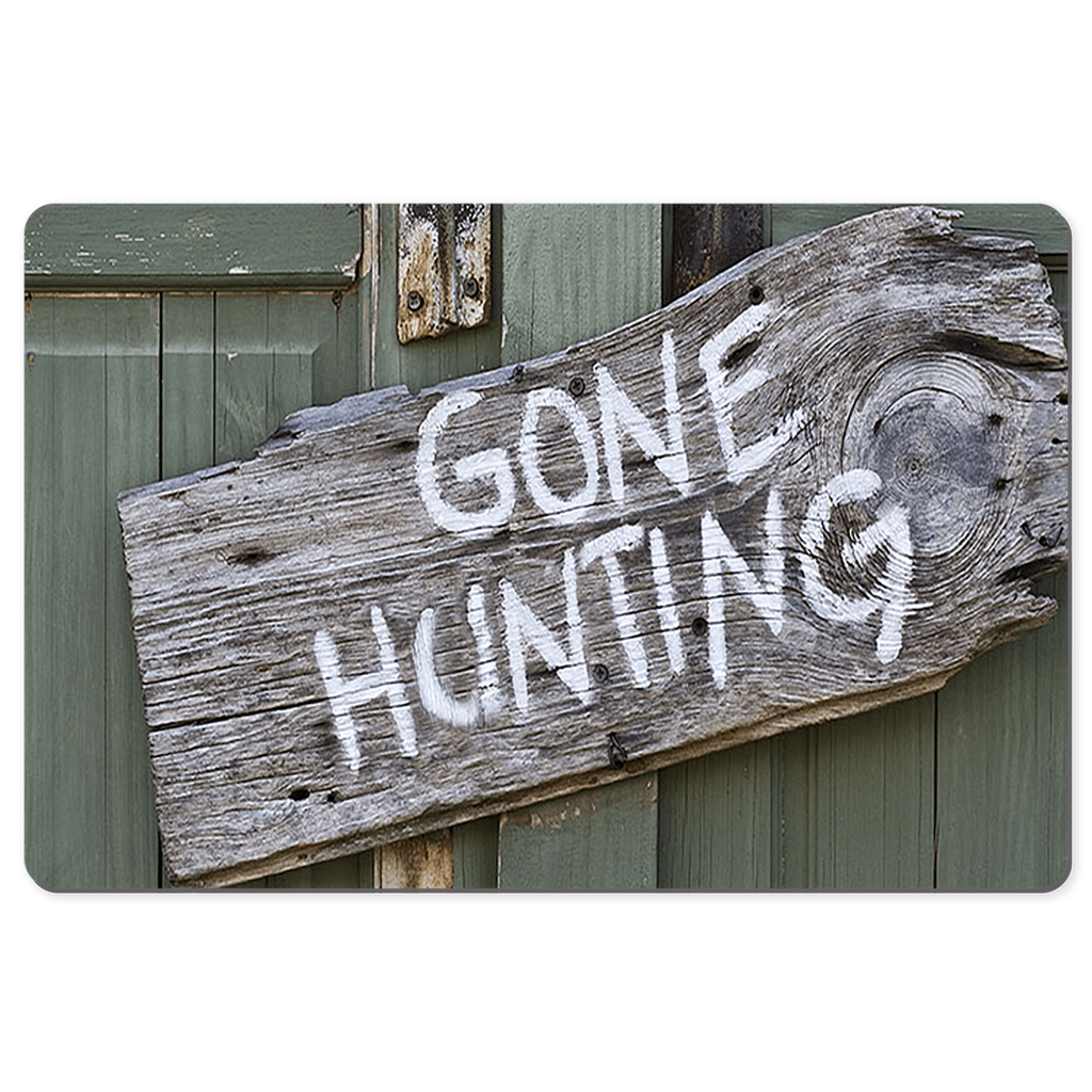 Sakcon Jewelers 12x18 inch Gone Hunting Sign Desk Mats, Mouse Pads