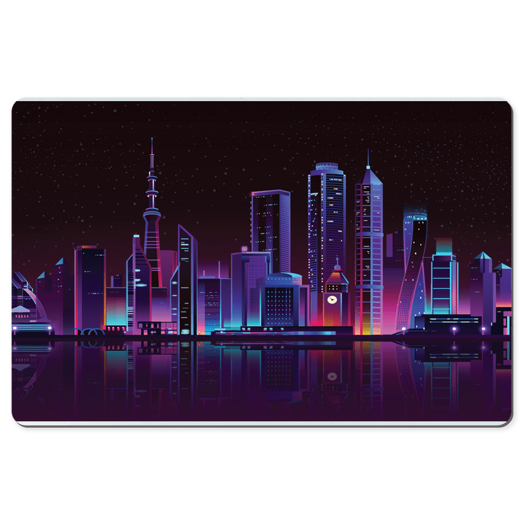 Sakcon Jewelers 12x18 inch Purple City Scape | Purple Desk Mat | Work At Home