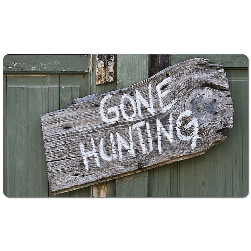 Sakcon Jewelers 14x24 inch Gone Hunting Sign Desk Mats, Mouse Pads