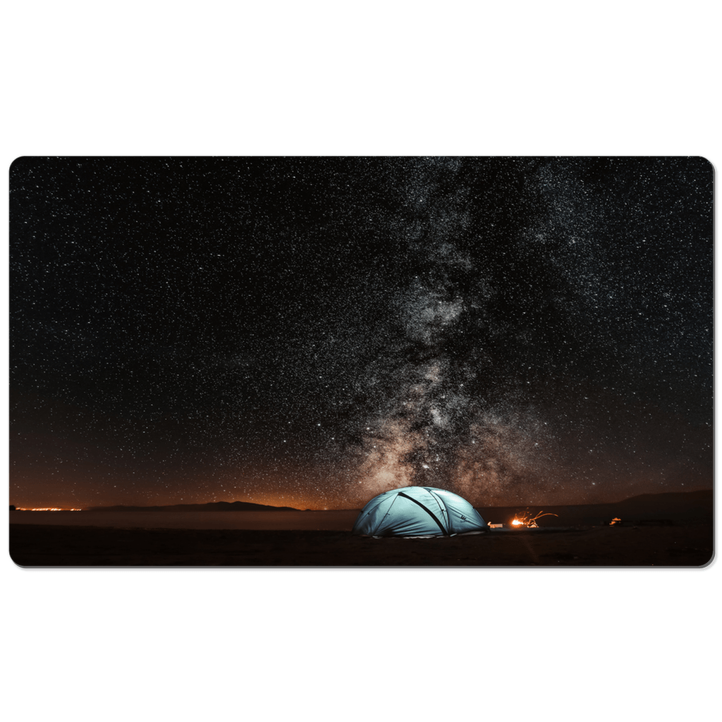 Sakcon Jewelers 14x24 inch Pars Sahin Camping under the Night Sky | Desk Mat | Mouse Pad | Remote Working | Manicure Mat