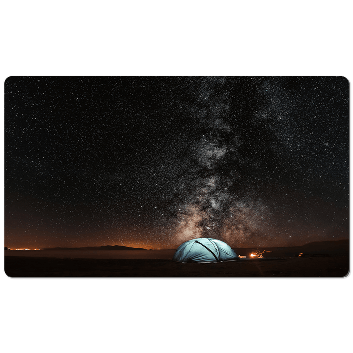 Sakcon Jewelers 14x24 inch Pars Sahin Camping under the Night Sky | Desk Mat | Mouse Pad | Remote Working | Manicure Mat