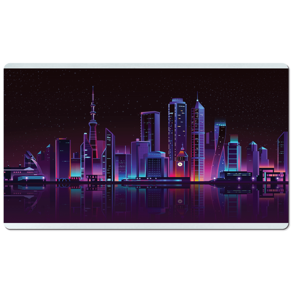 Sakcon Jewelers 14x24 inch Purple City Scape | Purple Desk Mat | Work At Home