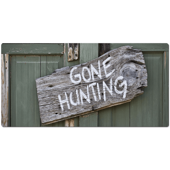 Sakcon Jewelers 18x36 inch Gone Hunting Sign Desk Mats, Mouse Pads