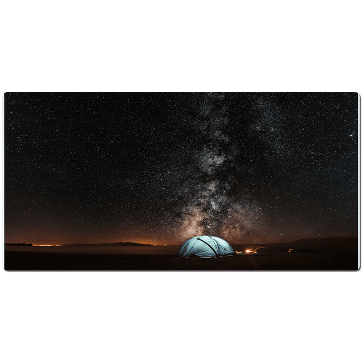 Sakcon Jewelers 18x36 inch Pars Sahin Camping under the Night Sky | Desk Mat | Mouse Pad | Remote Working | Manicure Mat