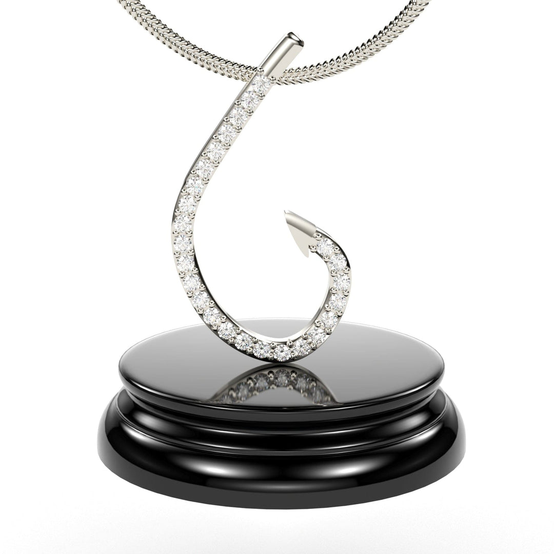 Fishing Hook Pendant - Sakcon Jewelers PALLADIUM-DIA