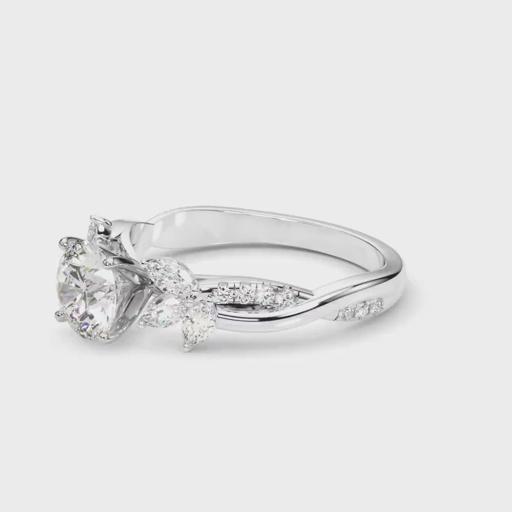 Adina Lab-Grown Diamond Engagement Ring, Moissanite Engagement Ring. Diamond Promise Ring, Nature ring