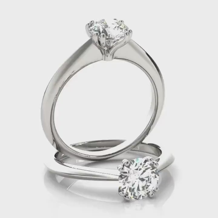 Camille 1.00ct. Cushion E/VS Lab-Created Diamond Engagement Ring, Cathedral Engagement Ring, Promise Ring