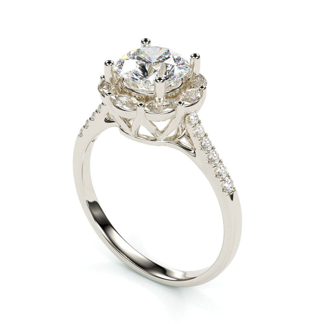 Sakcon Jewelers Ring 10K White Gold Tena Diamond Engagement Ring