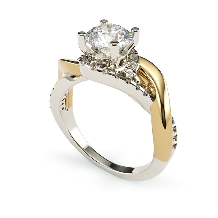 Sakcon Jewelers Ring 14K Tu-Tone Petra Diamond Engagement Ring