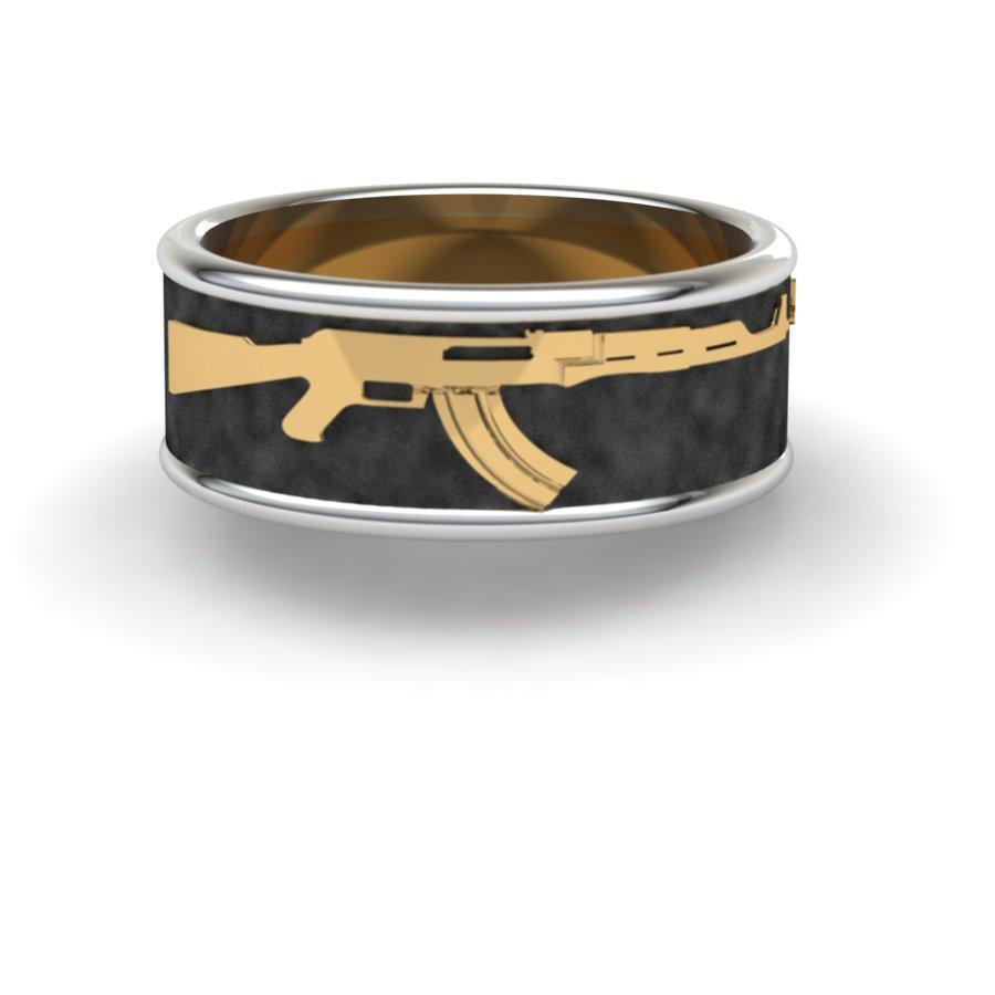Sakcon Jewelers Ring AK-47 Gun Ring 10mm