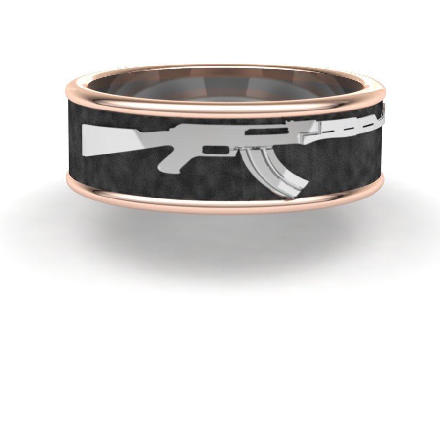 Sakcon Jewelers Ring AK-47 Gun Ring 8mm