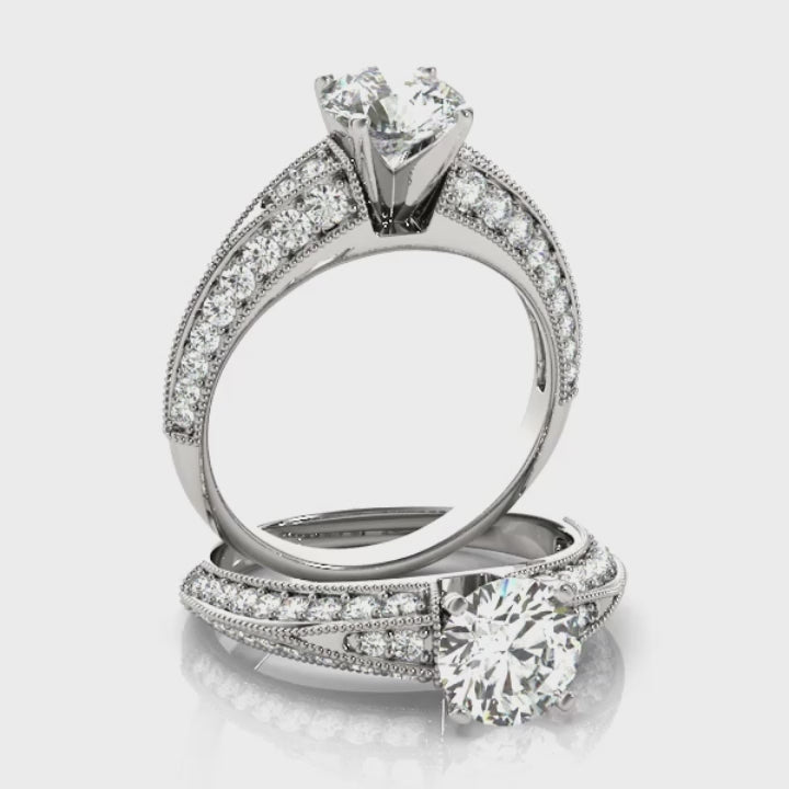 Colette Diamond and Moissanite Engagement Ring