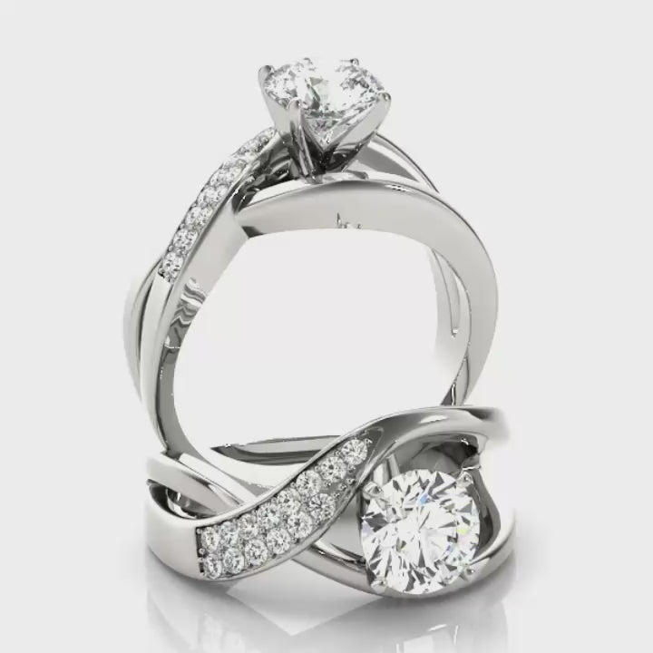Round Brilliant XOXO Open Swirl Engagement Ring