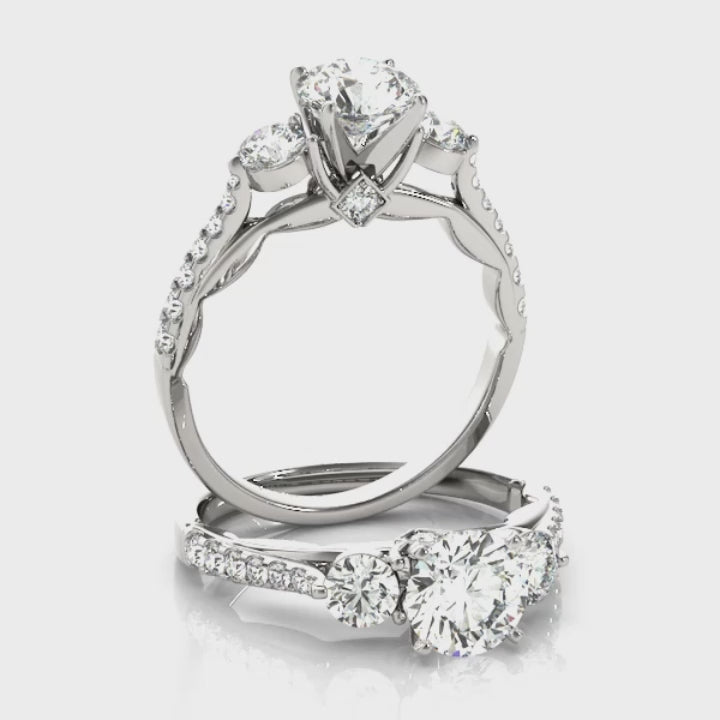 Aubree Moissanite and Lab-Created Diamond Engagement Ring