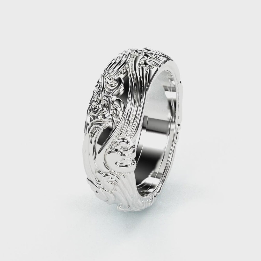 Genavee Silver, Gold or platinum Wave Ring