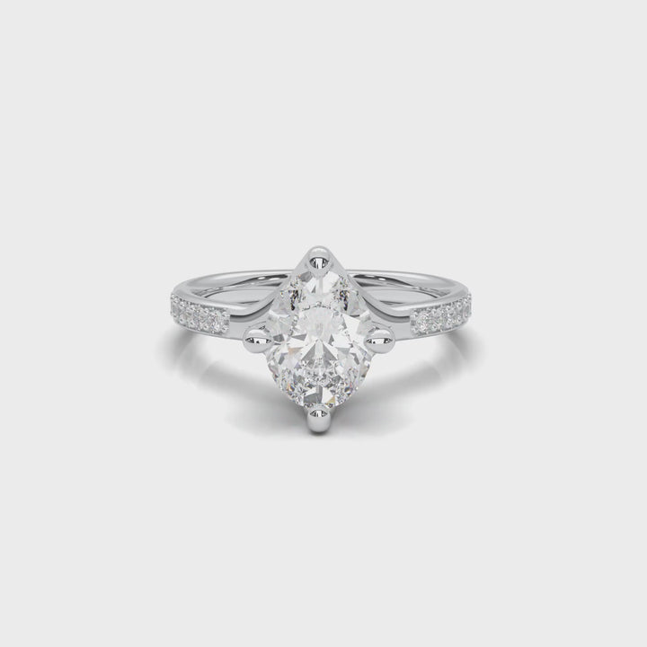 Blaire Oval Moissanite or Diamond Twist Engagement Ring