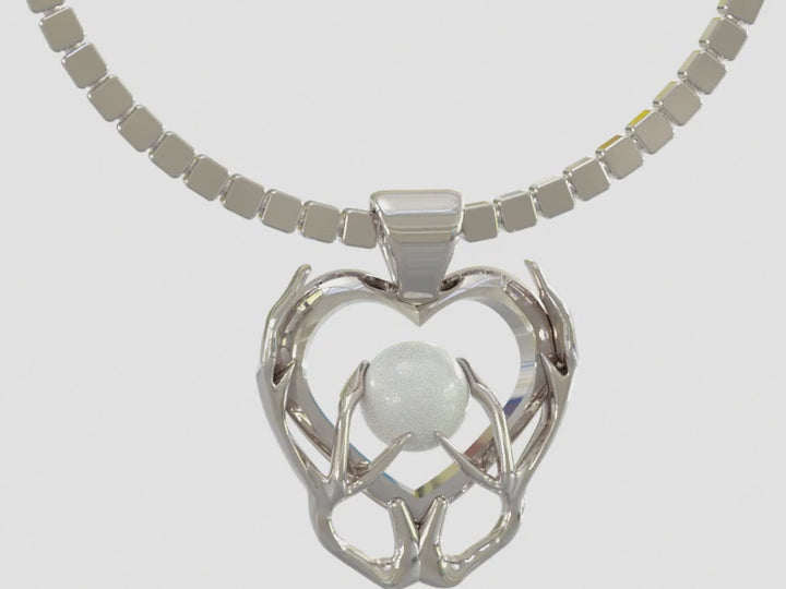 Pearl Antler Heart Pendant