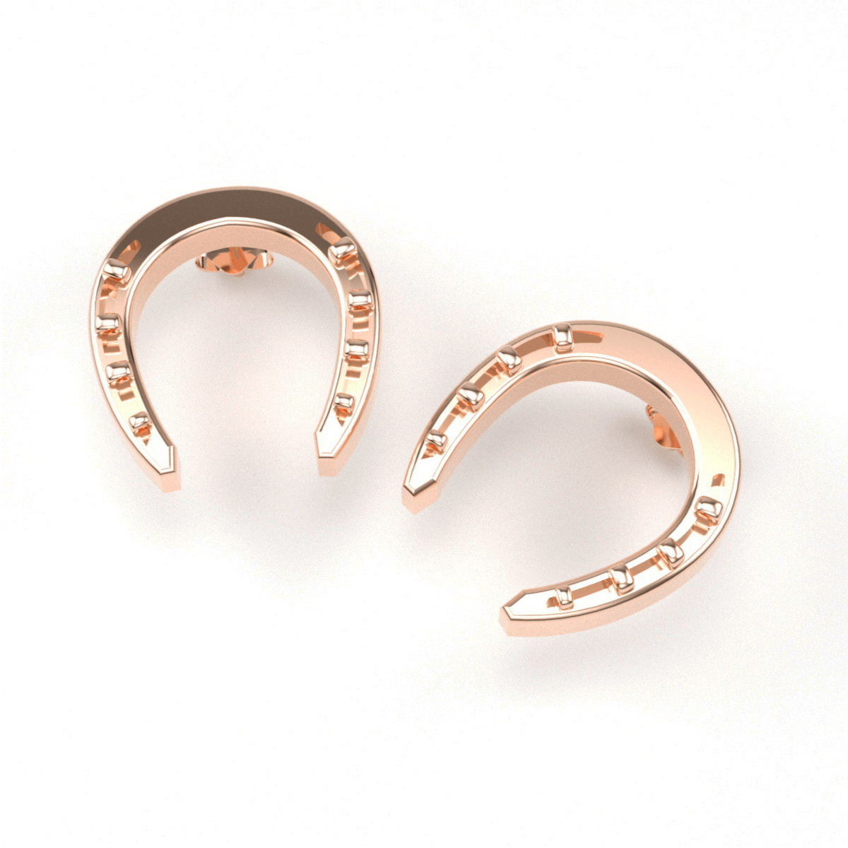 Rose gold 2025 horseshoe earrings