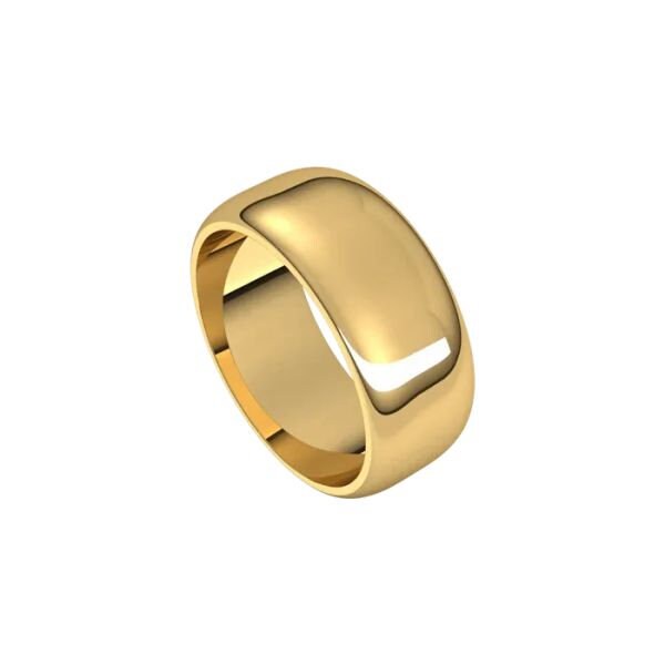 Wedding Band 8.0mm Half Round, Gold Band, Gold Wedding Ring, Silver Wedding Ring