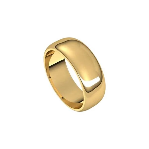 Wedding Band 7.0mm Half Round, Gold Band, Gold Wedding Ring, Silver Wedding Ring