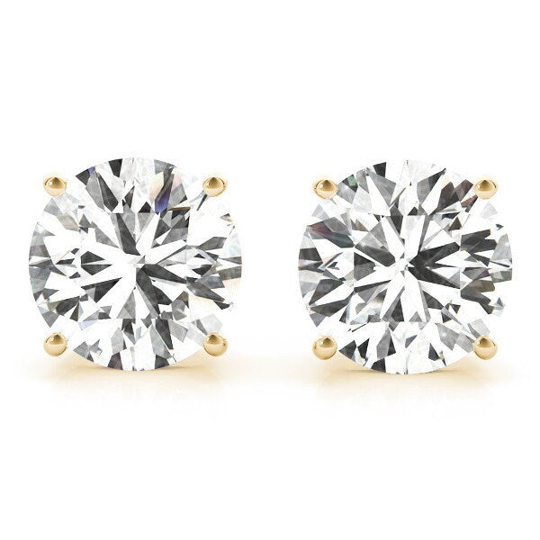 Lab Grown Diamond Stud Earrings 3.00ctw, gold and diamond earrings, minimalist earrings, platinum, palladium