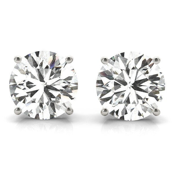 Lab Grown Diamond Stud Earrings 1.50ctw, gold and diamond earrings, minimalist earrings, platinum, palladium