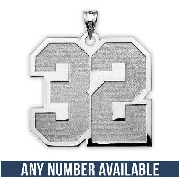 Sakcon Jewelers Pendant 10K White Gold Sports Number Pendant 1" 2 Numbers