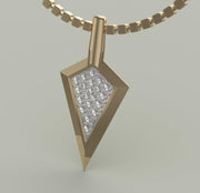 Sakcon Jewelers Pendant 14K Yellow Gold Diamond Broadhead Pendant