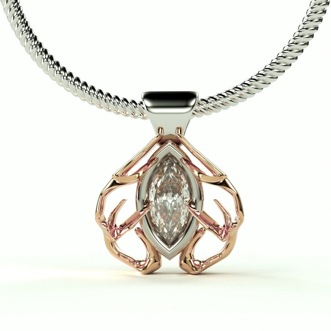 Sakcon Jewelers Pendant Diamond or Gemstone Antler Heart Pendant