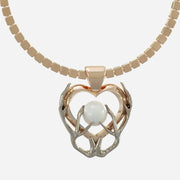Sakcon Jewelers Pendant Pearl Antler Heart Pendant