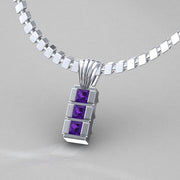 Sakcon Jewelers Pendant Silver Cubic Square Pendant