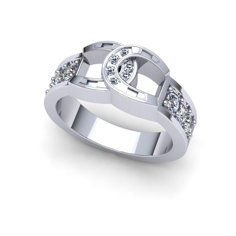 Sakcon Jewelers Ring 10k White Gold Double Horseshoe Diamond Ring