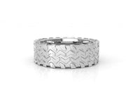 Sakcon Jewelers Ring 10k White Gold Swamp Rat Mud Tire Ring