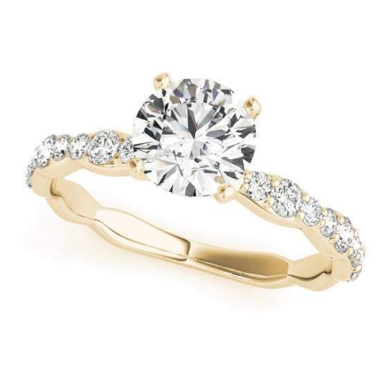 Sakcon Jewelers Ring 10K Yellow Gold Autumn Diamond Engagement Ring