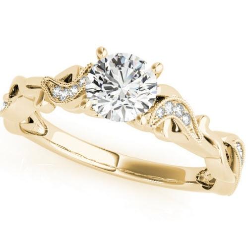 Sakcon Jewelers Ring 10K Yellow Gold Charity Diamond & Moissanite Engagement Ring