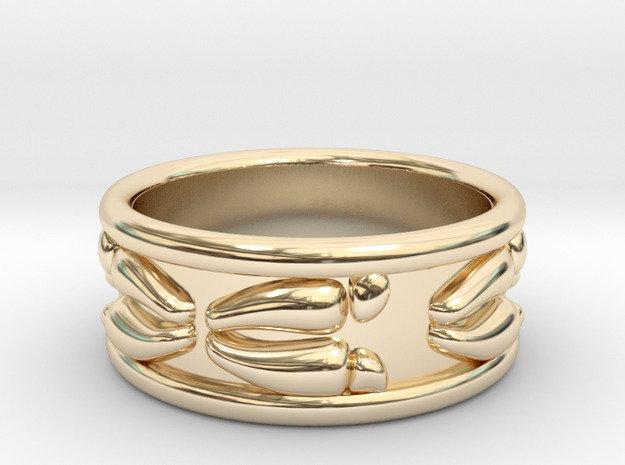 Sakcon Jewelers Ring 10k Yellow Gold Closed Deer Print Ring-10mm