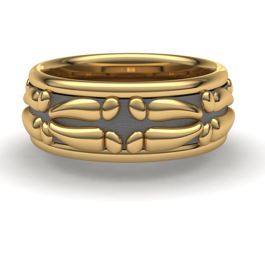Sakcon Jewelers Ring 10k Yellow Gold Closed Deer Print Ring-8mm