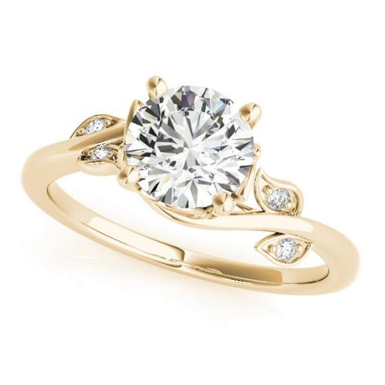 Sakcon Jewelers Ring 10K Yellow Gold Demi Diamond Engagement Ring Moissanite Engagement Ring