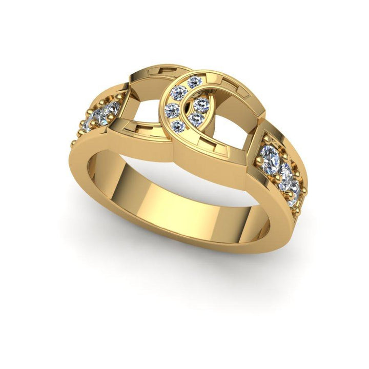 Sakcon Jewelers Ring 10k Yellow Gold Double Horseshoe Diamond Ring