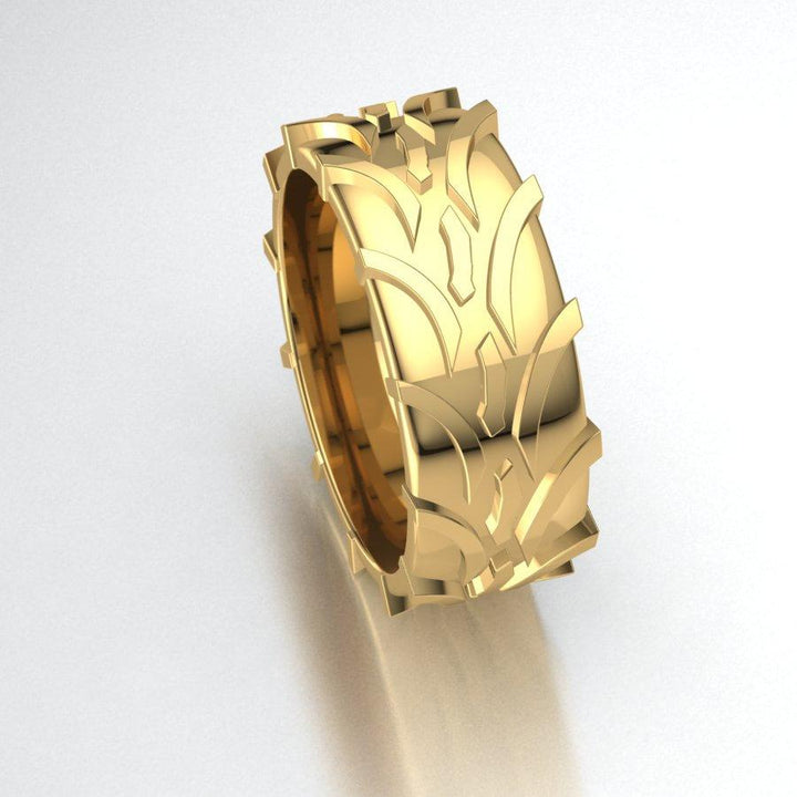 Sakcon Jewelers Ring 10k Yellow Gold Mystic Tire Ring-3