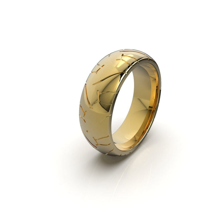Sakcon Jewelers Ring 10k Yellow Gold Street Bike 2-8mm Motocycle Tire Tread Ring