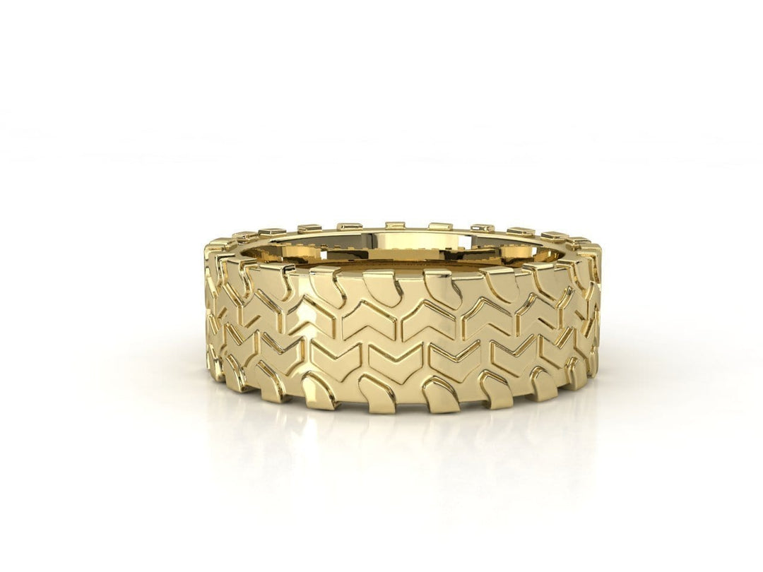 Sakcon Jewelers Ring 10k Yellow Gold Swamp Rat Mud Tire Ring