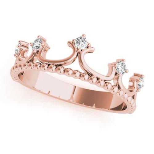 Sakcon Jewelers Ring 14k Rose Gold Anastasia Diamond Crown Ring