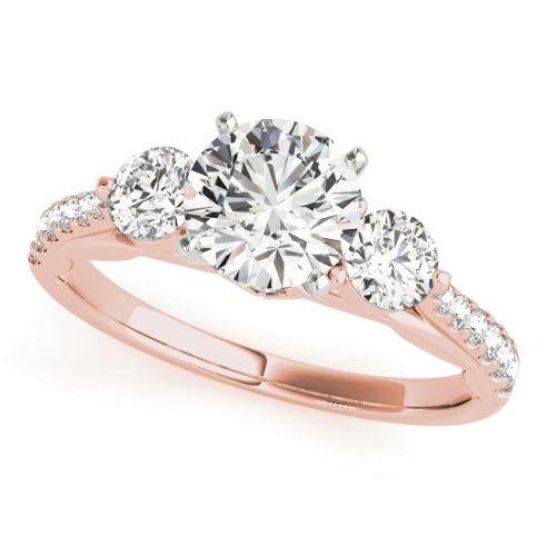 Sakcon Jewelers Ring 14K Rose Gold Aubree Moissanite and Lab-Created Diamond Engagement Ring