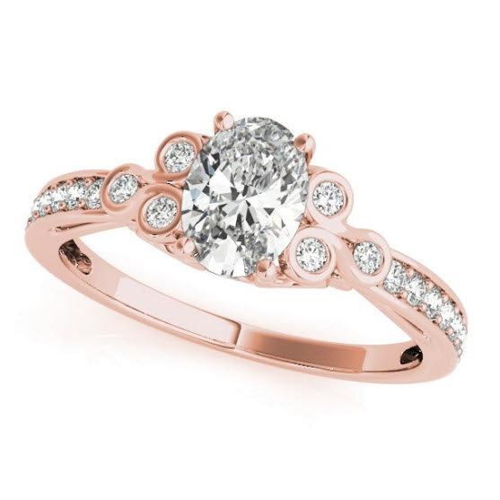 Sakcon Jewelers Ring 14k Rose Gold Aviana Diamond/Moissanite Engagement Ring
