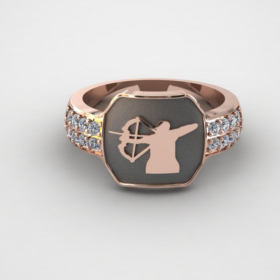 Sakcon Jewelers Ring 14k Rose Gold Bow Hunting Ring-Diamond Ring